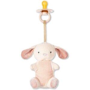 Baby Itzy Ritzy Bitzy Pal Bunny Pacifier & Cotton Lovey Plush Toy Pink 0-6 Mos